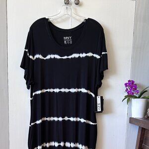 NWT: Mark NY Black/White Tie Dye T-shirt Dress
